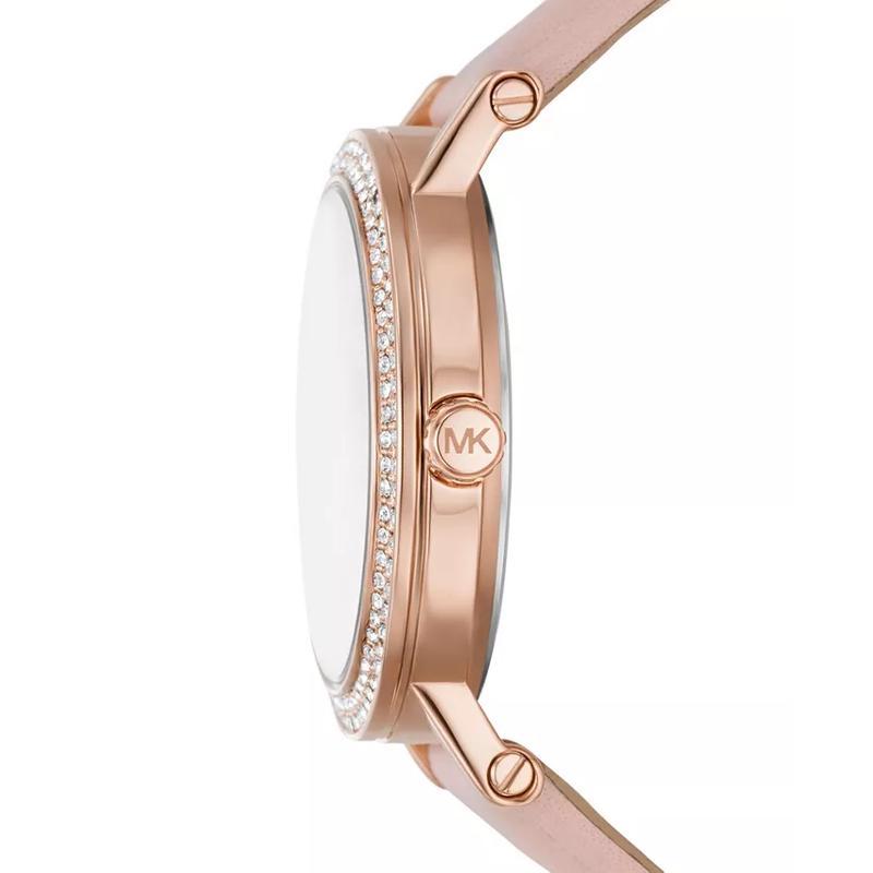 Michael Kors 女士玫瑰金皮质表带石英防水腕表mm日常百搭手表