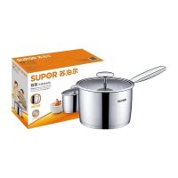 苏泊尔(SUPOR)ST16V1雅致304不锈钢奶锅16cm明火电磁炉通用