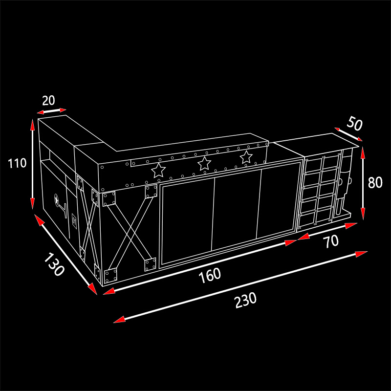 工业风餐厅收银台网红奶茶店柜台酒吧创意转角吧台桌网咖接待前台正面