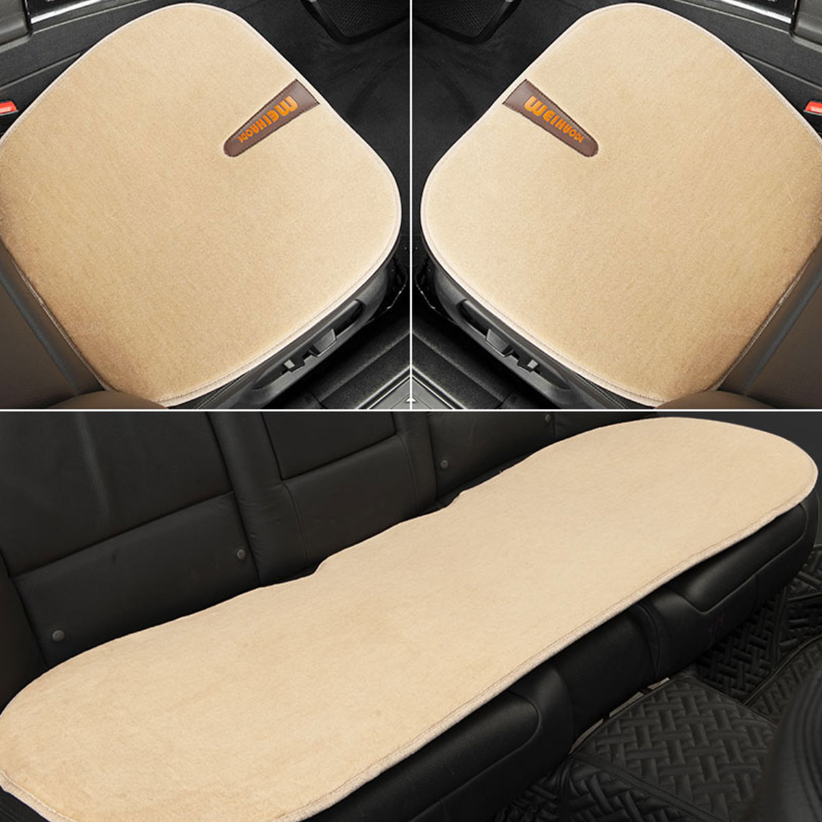 恒源祥纯羊毛汽车座垫保暖新款羊毛垫子丰田霸道奥迪宝马5系通用汽车坐垫三件套高清大图