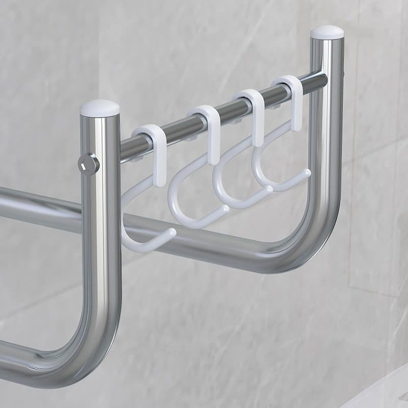 不锈钢卫生间放盆架洗脸盆架子盆子收纳架免钉壁挂式置物架挂盆架|B大号可放澡盆[送2粘钩+6挂钩]图片