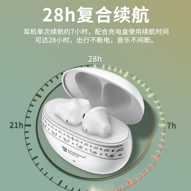 EDIFIER/漫步者 Q2真无线蓝牙耳机入耳降噪女生款DSP周边运动游戏电竞生日礼物 白色