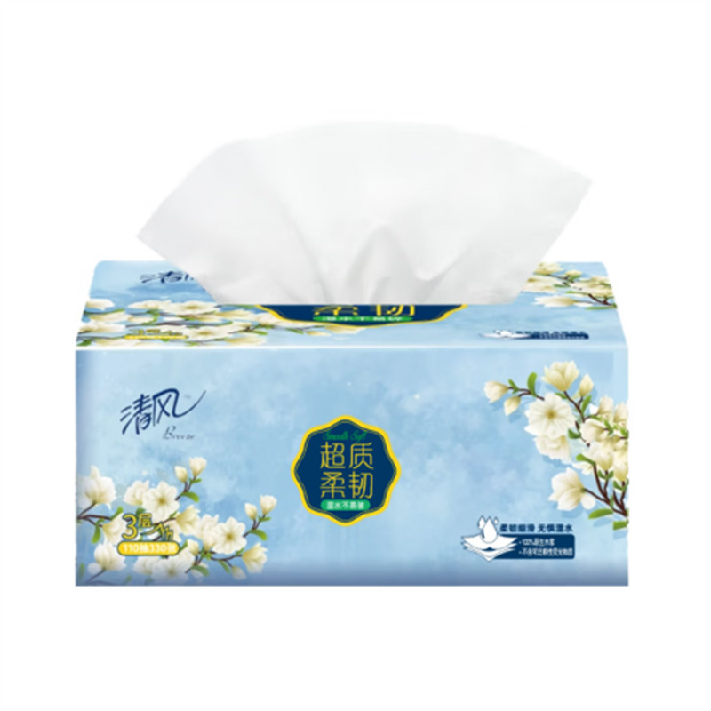 清风 超质柔韧抽纸 3层110抽1包 24包*1箱AR31SHK高清大图