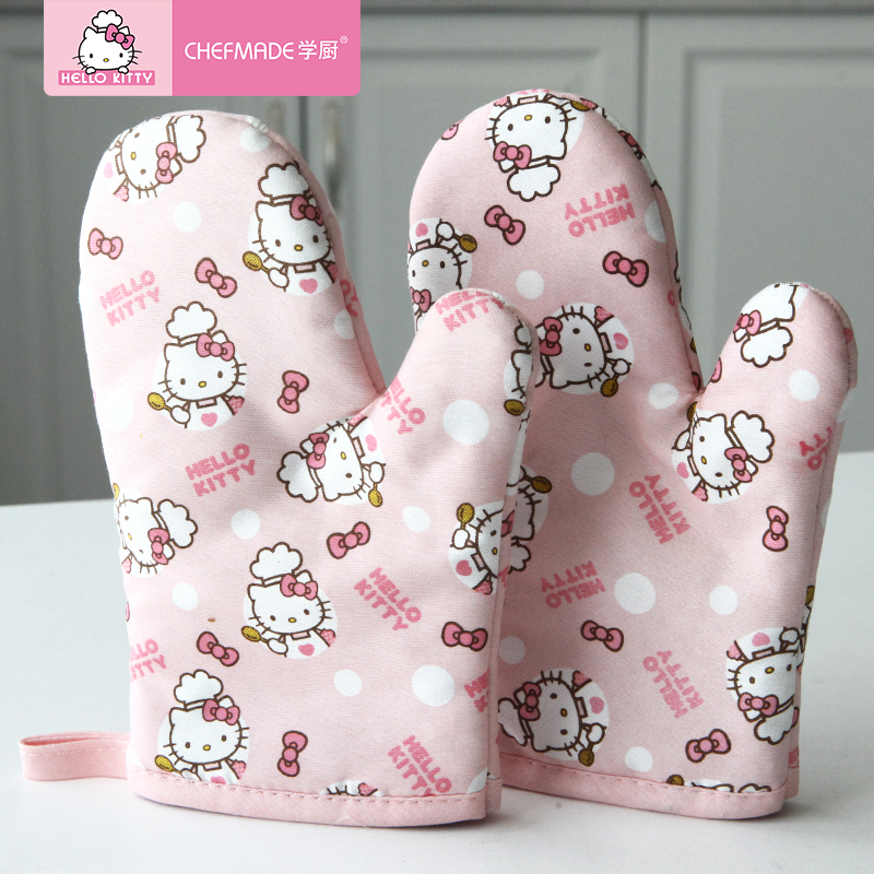 学厨 HELLO KITTY正版授权儿童亲子蛋糕凯蒂猫图案烘焙工具8件套装围裙饼干模具隔热手套擀面杖油刷 KT7071