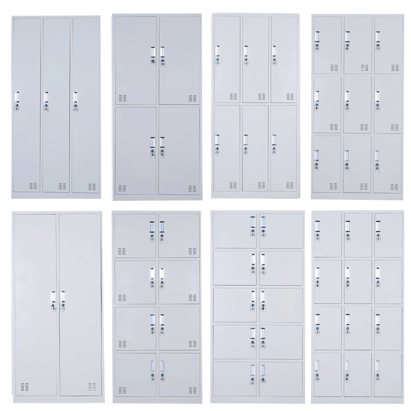 三能 (SAN NENG)加厚铁皮更衣柜 宿舍更衣柜 员工更衣柜 带锁储物柜 其他金属更衣柜 灰白高清大图