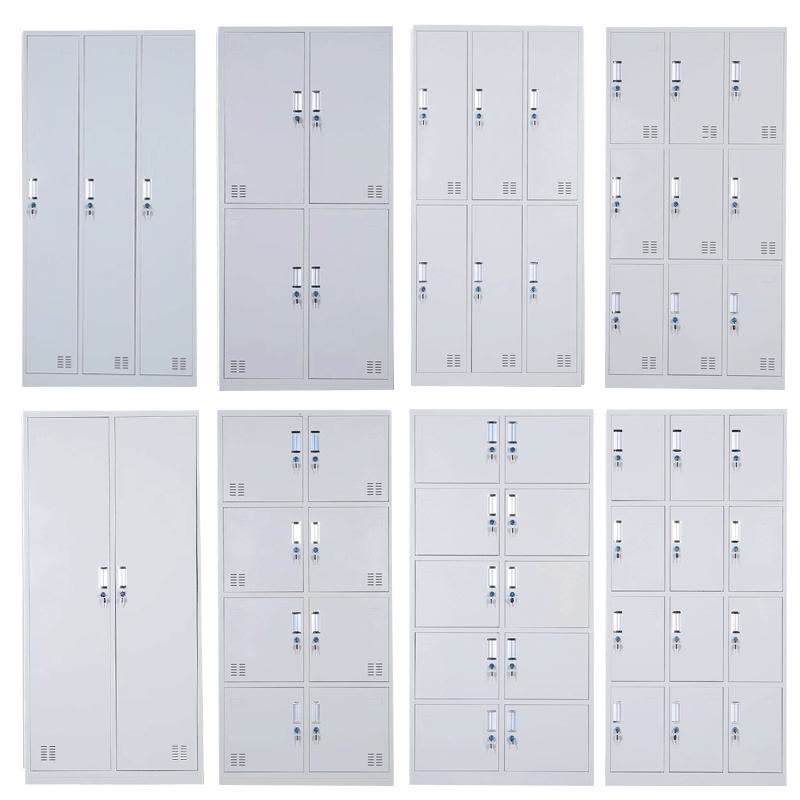 三能 (SAN NENG)加厚铁皮更衣柜 宿舍更衣柜 员工更衣柜 带锁储物柜 其他金属更衣柜 灰白图片