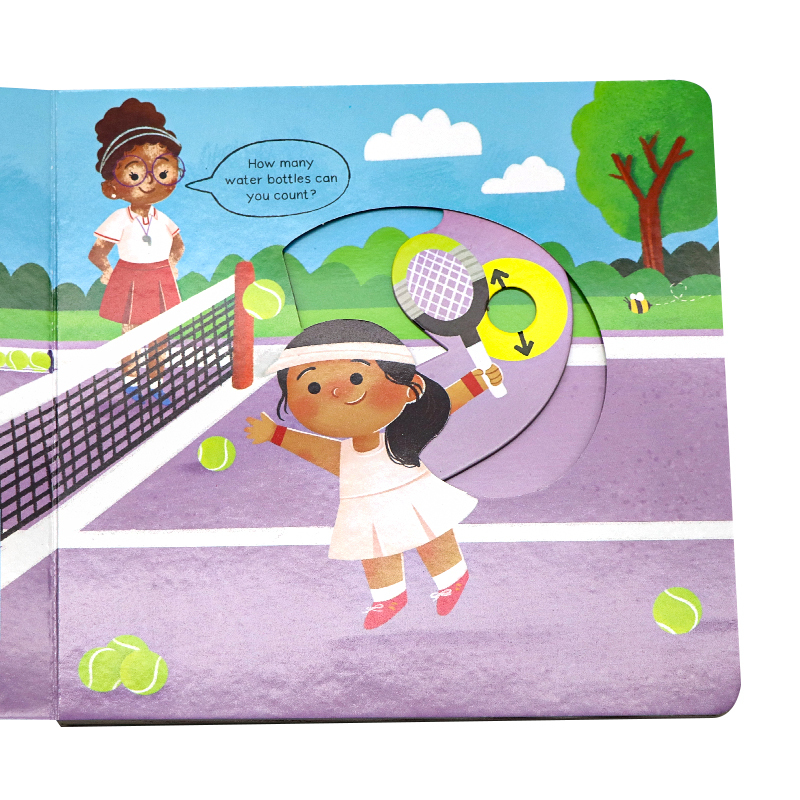 [正版]Busy系列 忙碌的网球 英文原版绘本 Busy Tennis 幼儿推拉滑动机关操作纸板书 亲子互动 早教益智