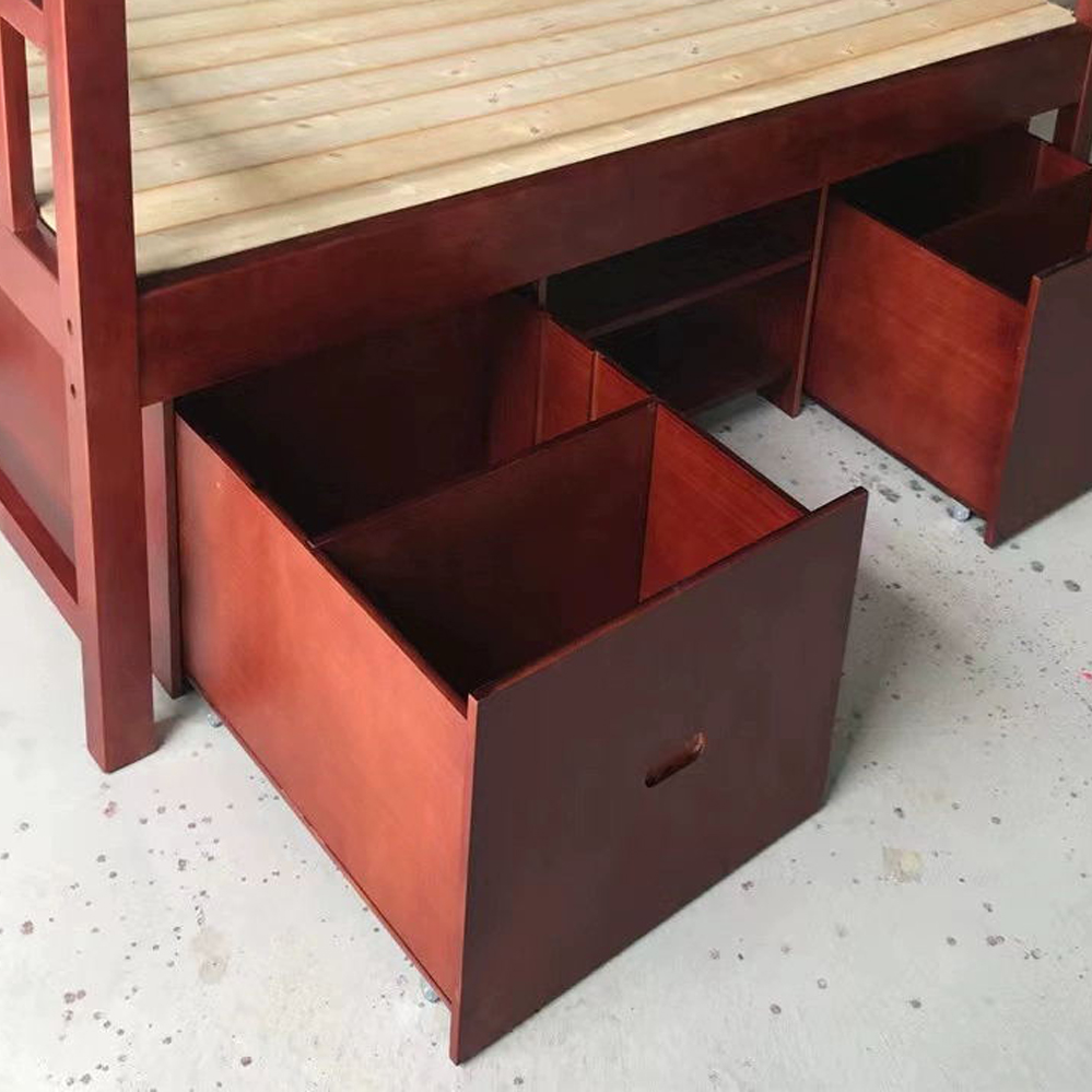 风雷动上下铺双层床实木营具宿舍单人床实木单层床[带床下柜]高清大图