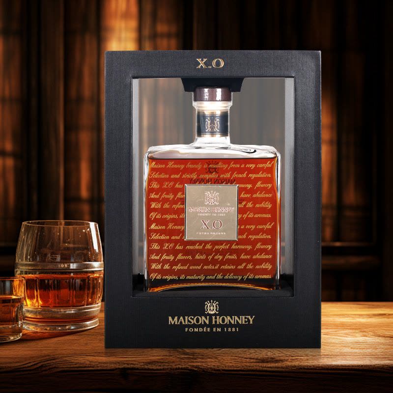 霍邑世家XO 法国原瓶原装进口40%vol 700ml/瓶 单瓶透明窗礼盒装 每瓶附赠手提袋图片