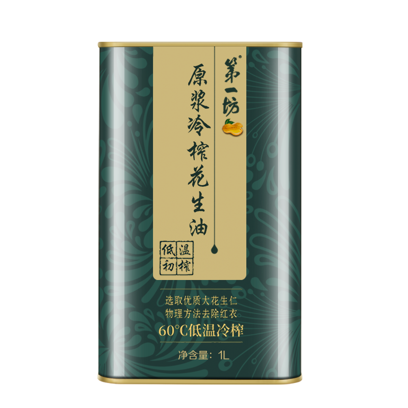 第一坊 第一坊冷榨花生油铁桶礼盒(1L*4)高清大图