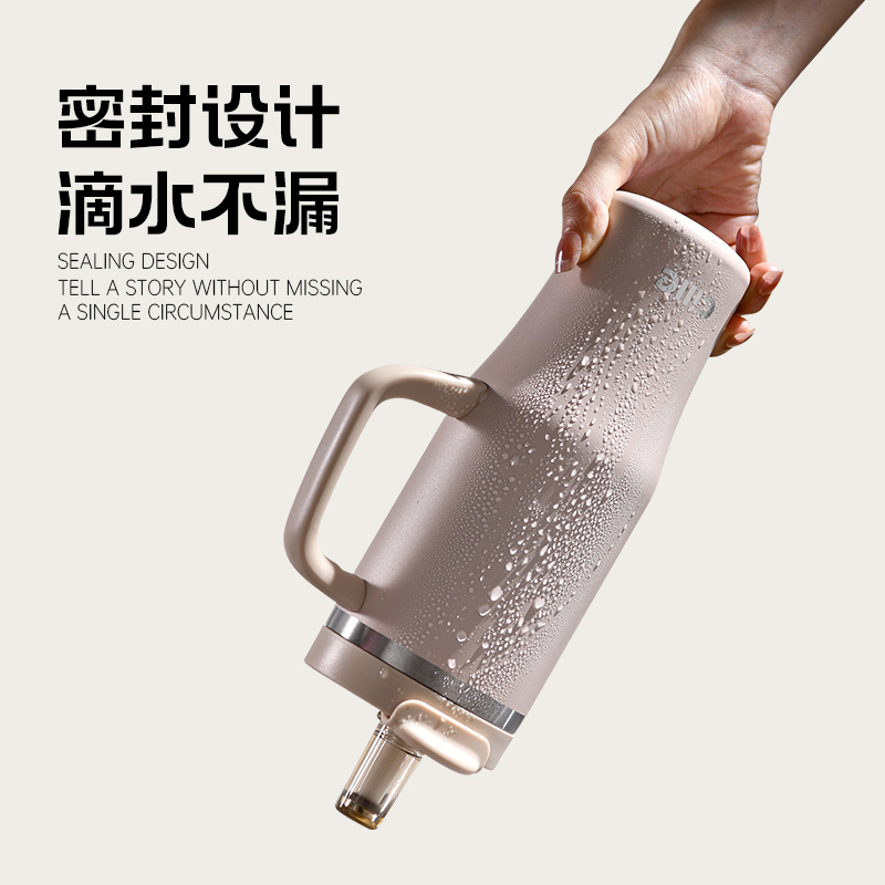 希乐Cille户外不锈钢保温水壶大容量便携防漏真空双层设计长效保温保冷高清大图