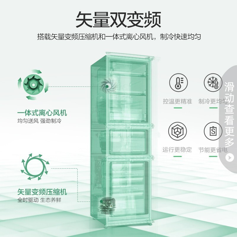 容声冰箱家用253升 三门冰箱 三开门小冰箱风冷无霜一级能效双变频