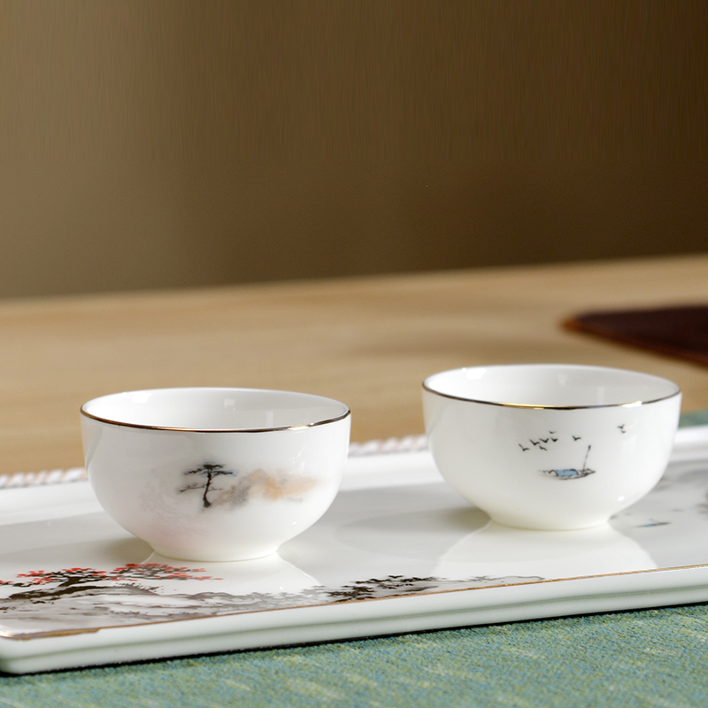 北国风光 远上寒山寺骨瓷茶具 TS-0111P 套高清大图