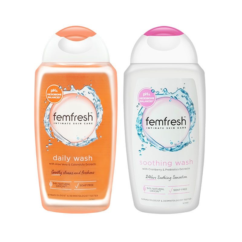 保税发 英国芳芯(femfresh)女性私处洗液250ml/瓶装 蔓越莓香型女性私处护理液 温和清洁滋润保湿