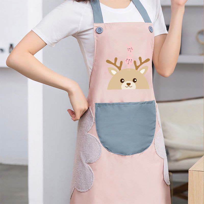 围裙家用厨房防水防油女夏季薄款工作服卡通可爱日系韩版做饭围腰图片