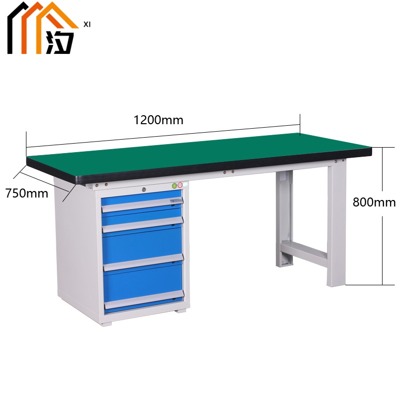 汐重型钳工操作台 工具桌120cm张高清大图