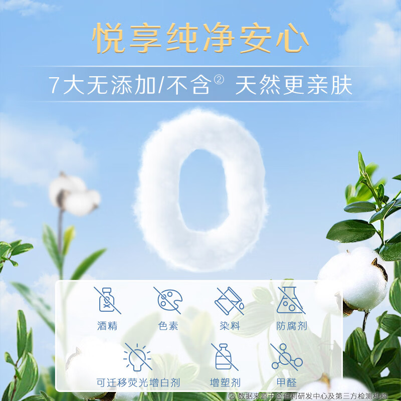 高洁丝 臻选系列极薄纯棉卫生巾夜用280mm6片*6包高清大图
