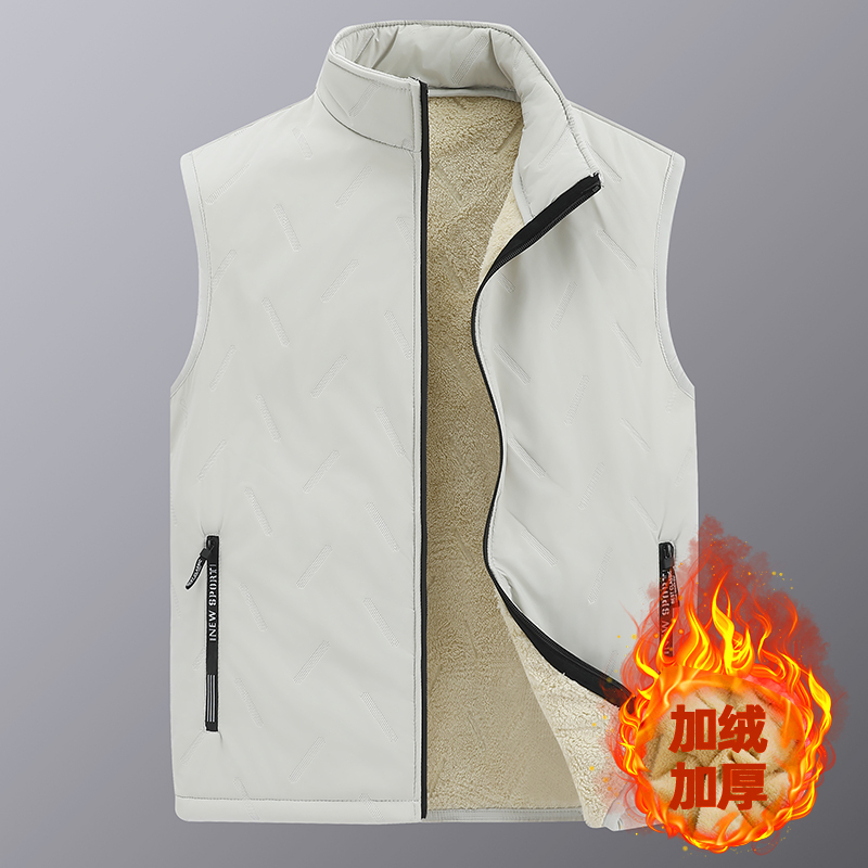 爷特yete冬季新款棉马甲男士加绒加棉马甲休闲时尚保暖爸爸装坎肩背心