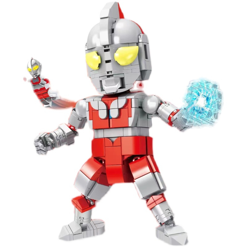 moc新品初代奥特曼泰罗赛文艾斯奥特曼儿童颗粒积木益智拼搭玩具