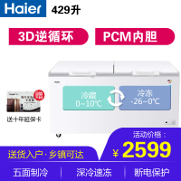 海尔(Haier)冰柜商用双门冷藏冷冻转换柜 家用卧式大容量顶开门速冻冷柜 BC/BD-429HCM