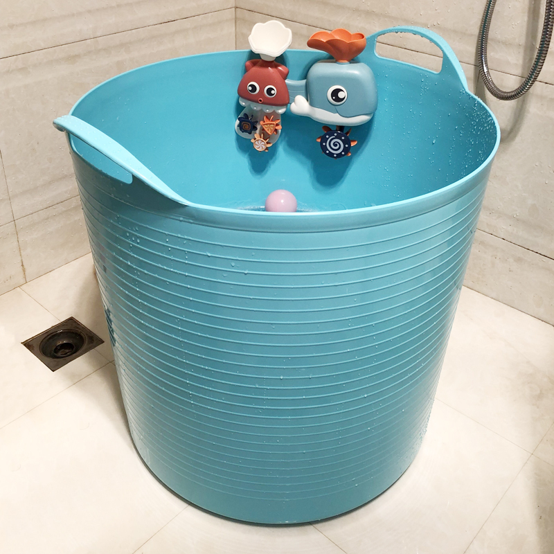艺可恩儿童洗澡桶加高泡澡桶宝宝浴桶塑料小孩沐浴桶婴儿幼儿浴盆
