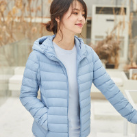坦博尔女士轻薄羽绒服女春季韩版时尚休闲女装短款反季连帽百搭外套