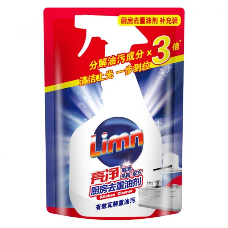亮净厨房去重油剂氧漂抗菌500ml袋补充装 厨房油污清洁剂油烟机清洗剂高清大图
