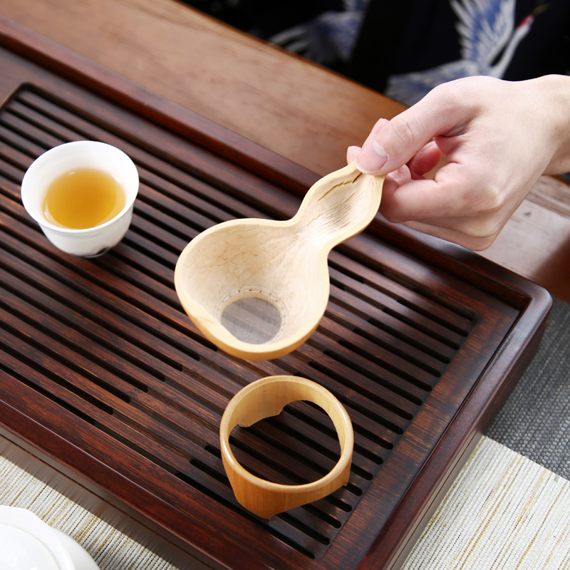 葫芦茶漏-圆雅 晟窑天然葫芦茶滤茶漏个性茶叶过滤网勺创意功夫茶具配件茶道零配