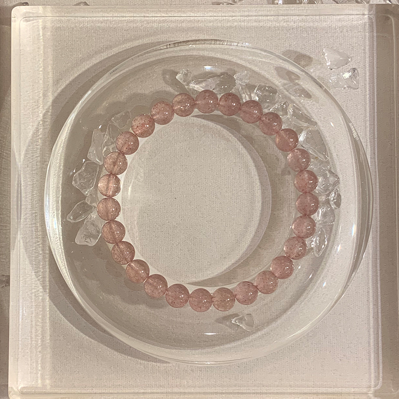 为晚天然巴西草莓晶手串招桃花送闺蜜礼物水晶手链叠戴高级感配饰 手围14-15巴西草莓晶手串小号-偏瘦推荐