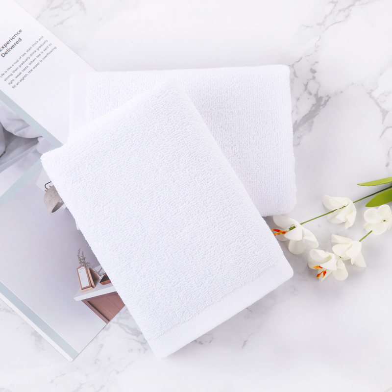 茶花 金号纯棉纯白色小方巾 2条一组