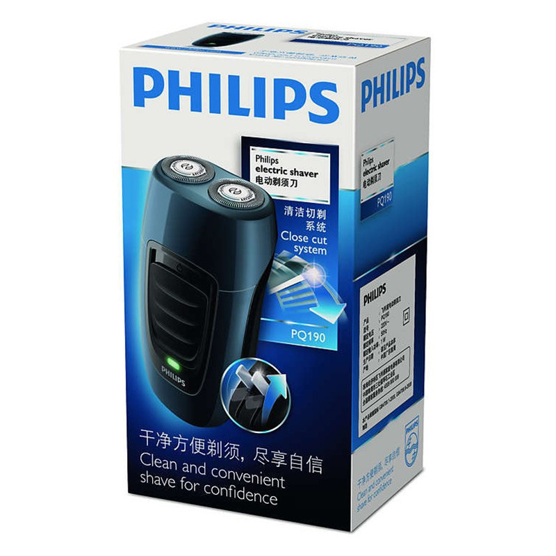 飞利浦电动剃须刀便携款旋转式刀头水洗PQ190