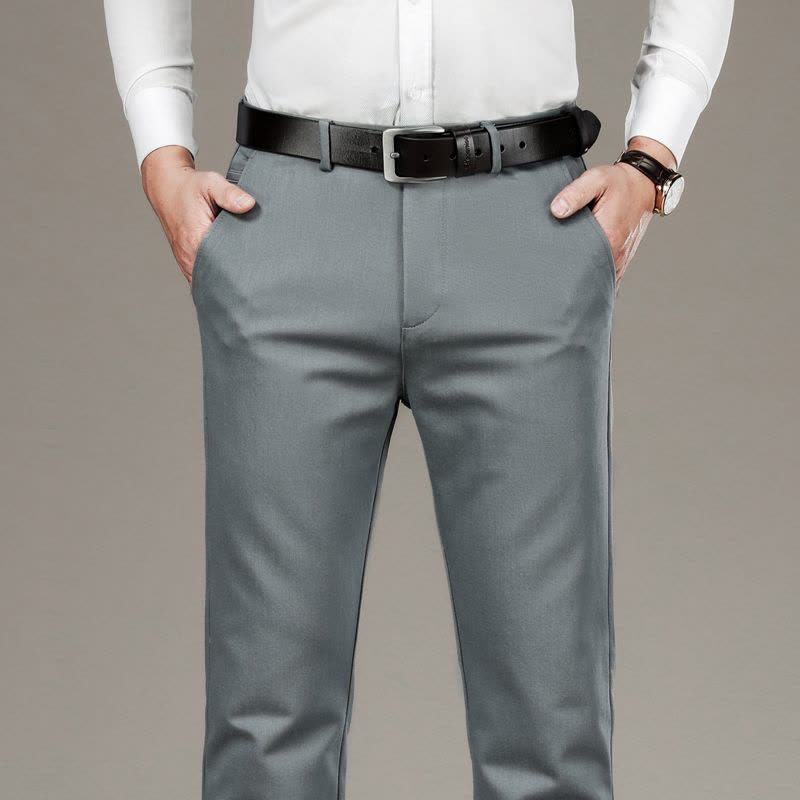 金盾(KIN DON)正品莫代尔休闲裤男裤子中年男士直筒中高腰长裤宽松秋冬季商务男裤图片