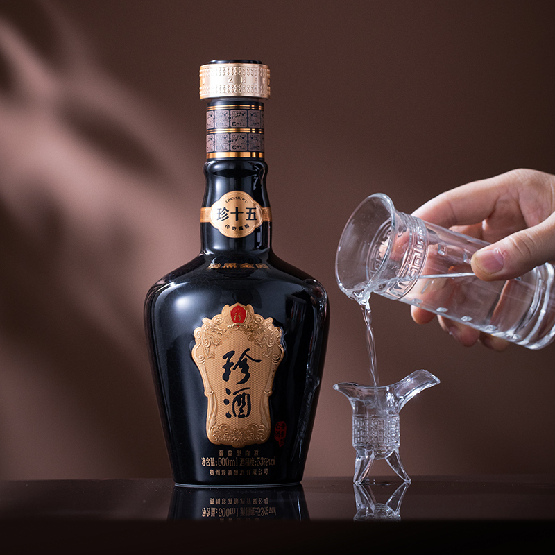 酒厂自营珍酒官方旗舰店酒中珍品珍藏酱香纯粮食酒珍十五珍15黑金限定