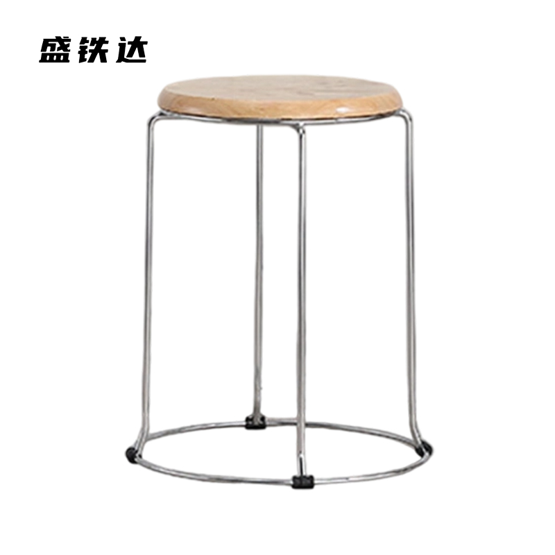 盛铁达 实木圆凳餐桌凳餐椅培训椅小凳子290*450mm STD-CY1003 把高清大图