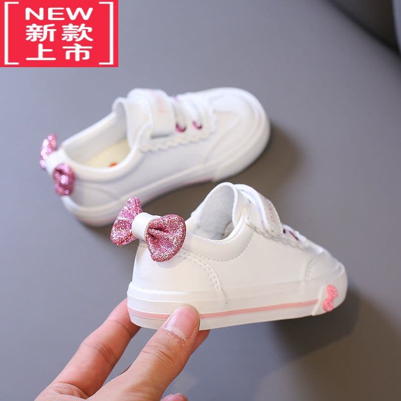 可莉允2022春季新款女童小白鞋儿童运动鞋小女孩公主板鞋宝宝白色休闲鞋运动休闲鞋图片