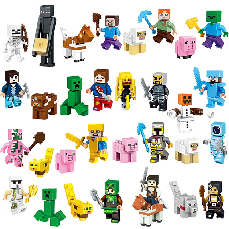 兼容乐高我的世界小人仔拼装积木人偶大全男孩子儿童玩具村庄我的世界