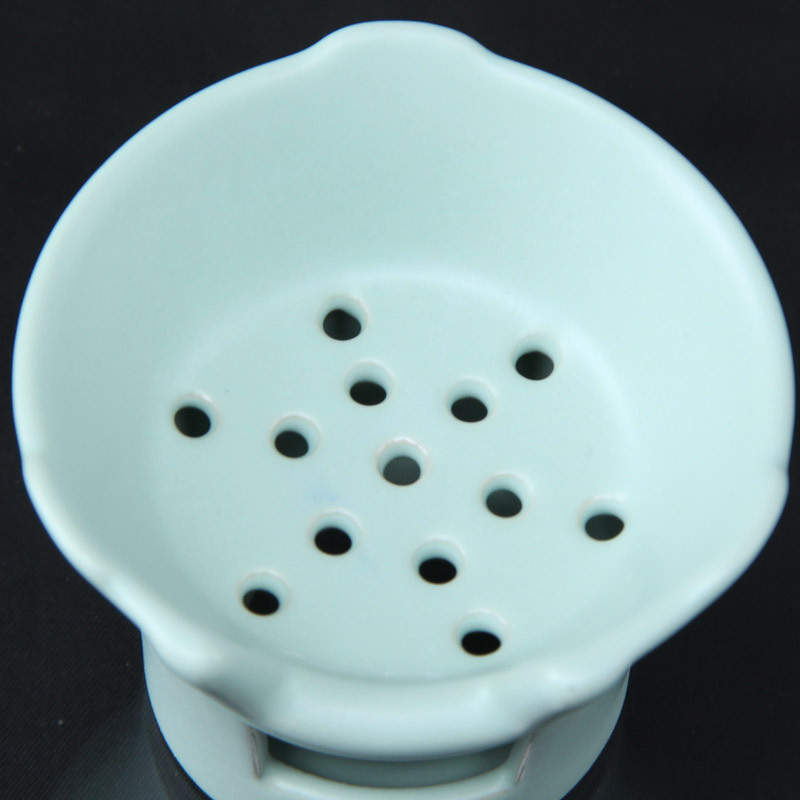 唐宏坊 汝窑茶漏创意过滤网滤茶器茶滤茶托青瓷功夫茶具配件茶道日式茶隔 款式二