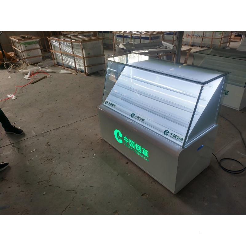 新款铁质中国烟展示柜超市便利店烟柜收银台组合定做铁柜组合柜_600 弧形120*60*100送LED灯+发光LOGO