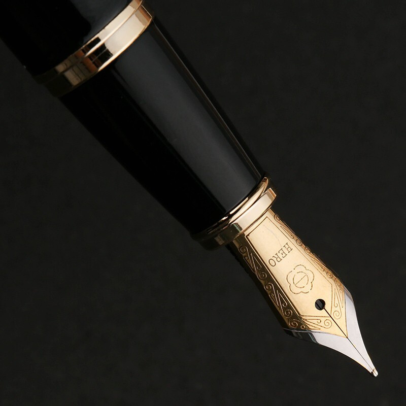 英雄hero钢笔美工笔商务办公男士铱金钢笔书法练字金狮浮墨水笔779