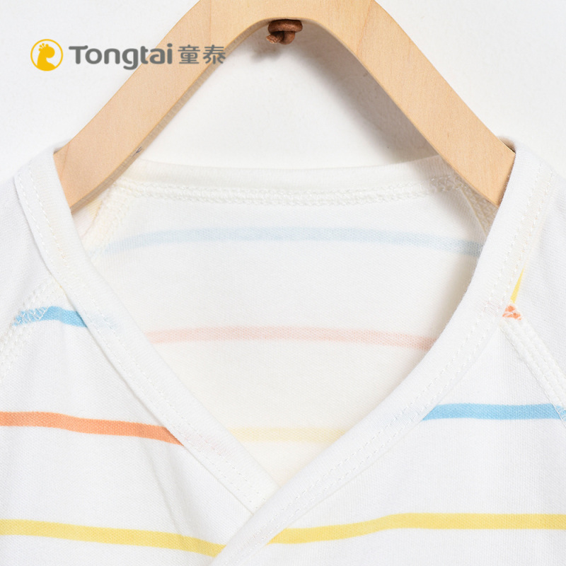 童泰TONGTAI纯棉和服套装0-3个月男女宝宝条纹内衣裤婴幼儿通用59cm