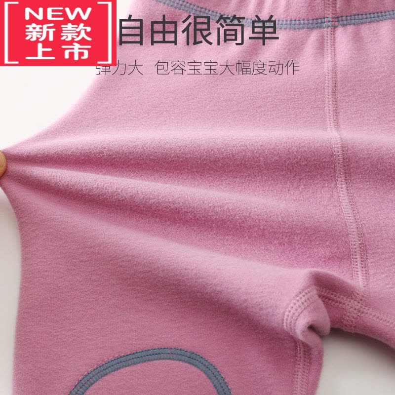 可莉允女童德绒保暖裤内穿加厚护膝宝宝秋裤加绒秋冬款儿童薄绒裤子新款图片