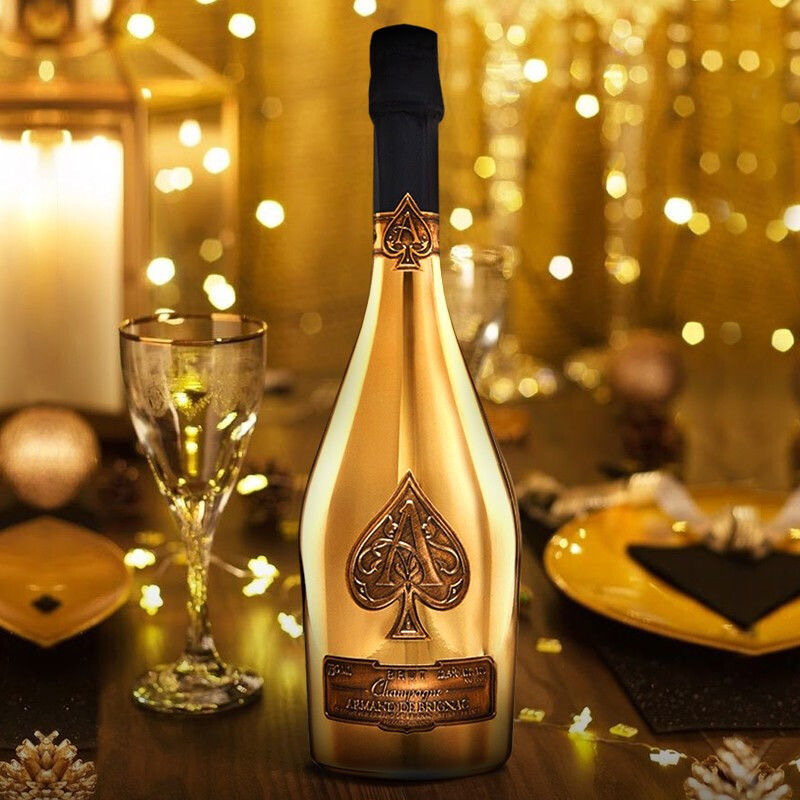 黑桃a香槟法国原瓶进口香槟酒起泡酒黑桃a黄金版香槟布袋装750ml