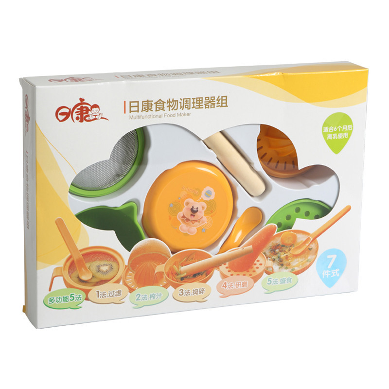 [苏宁自营]日康(rikang)辅食研磨器/碗 RK-3706 婴儿辅食研磨器七件套 研磨 榨汁 捣碎 过滤 喂食器高清大图