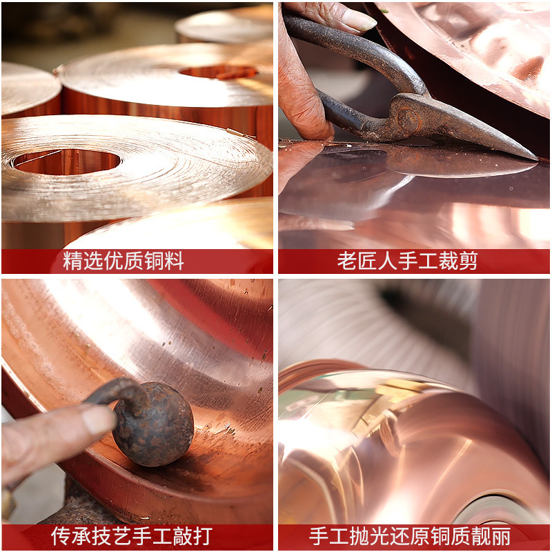 拜杰家用铜火锅电碳两用纯紫铜加厚鸳鸯火锅炉老北京火锅涮羊肉 经典老式全手工 32cm加厚纯紫铜鸳鸯型4-6人