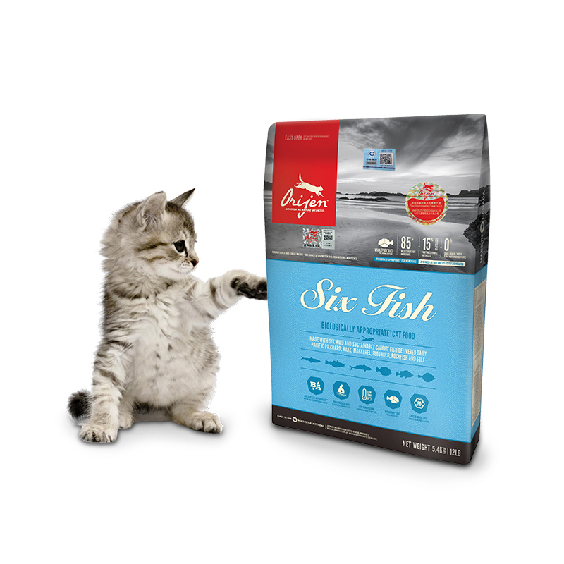 渴望ORIJEN六种鱼全猫粮5.4kg/包 新鲜完整海鱼配方 猫干粮