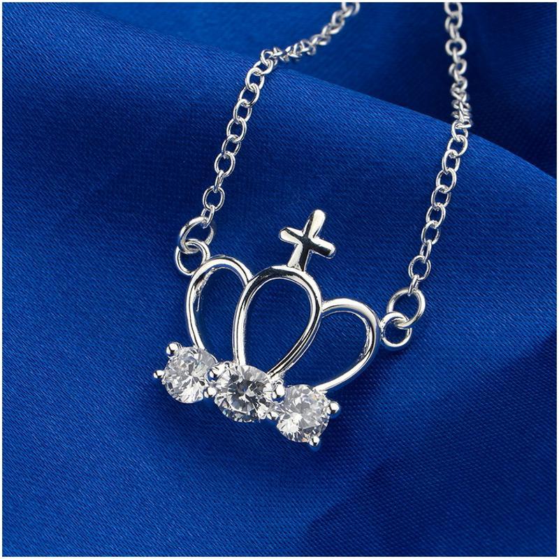 N612 Women Silver Necklace 镀925纯银女项链日韩版锁骨链潮人送女朋友七夕情人节礼物