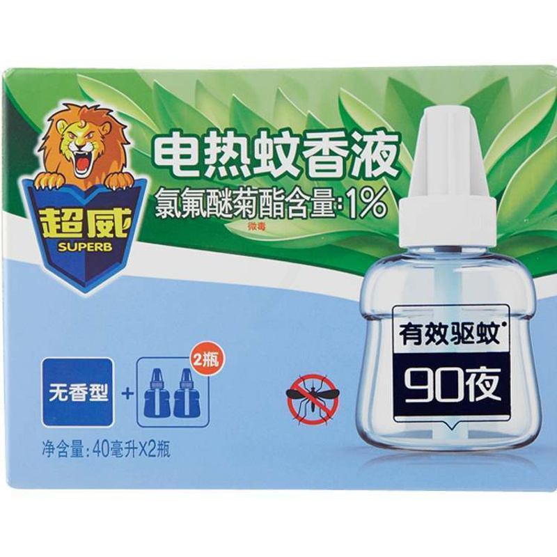 超威电热蚊香液艾香电补充装驱蚊液家用插电电热驱蚊液无香型扁瓶 无