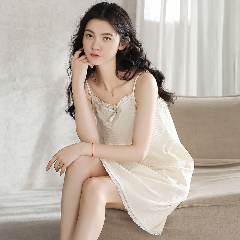 Cmierf Kuect(中国CK)莫代尔蕾丝甜美性感吊带裙家居服(无胸垫)CK-LS658 M码(单位:件)