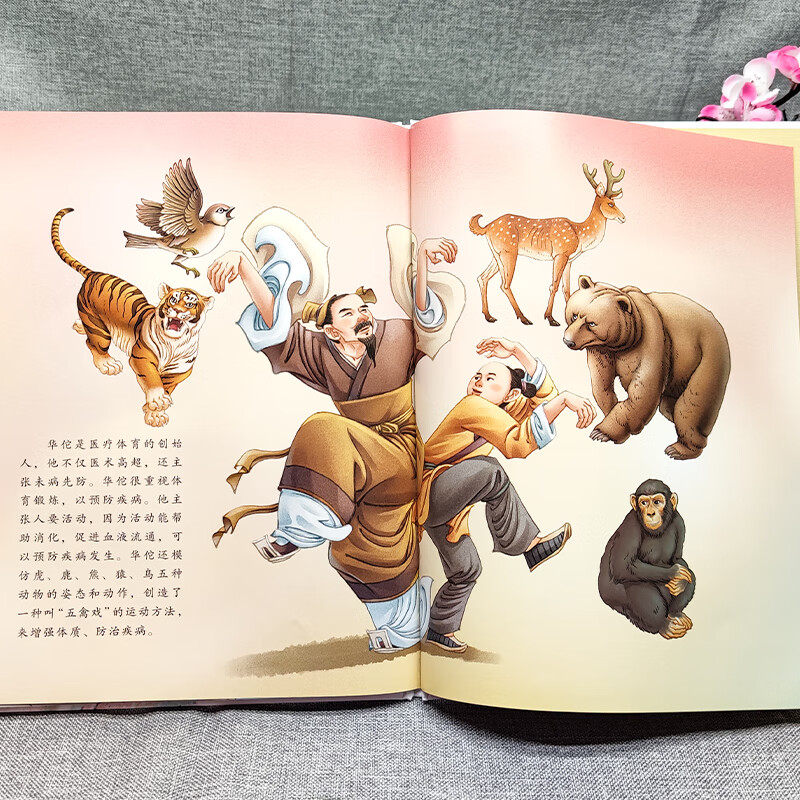 精装硬壳全4册中国古代名医故事美绘本正版华佗+李时珍+扁鹊+张仲景大开本中国古代四大名医名人故事绘本小学生阅读课外书儿童高清大图