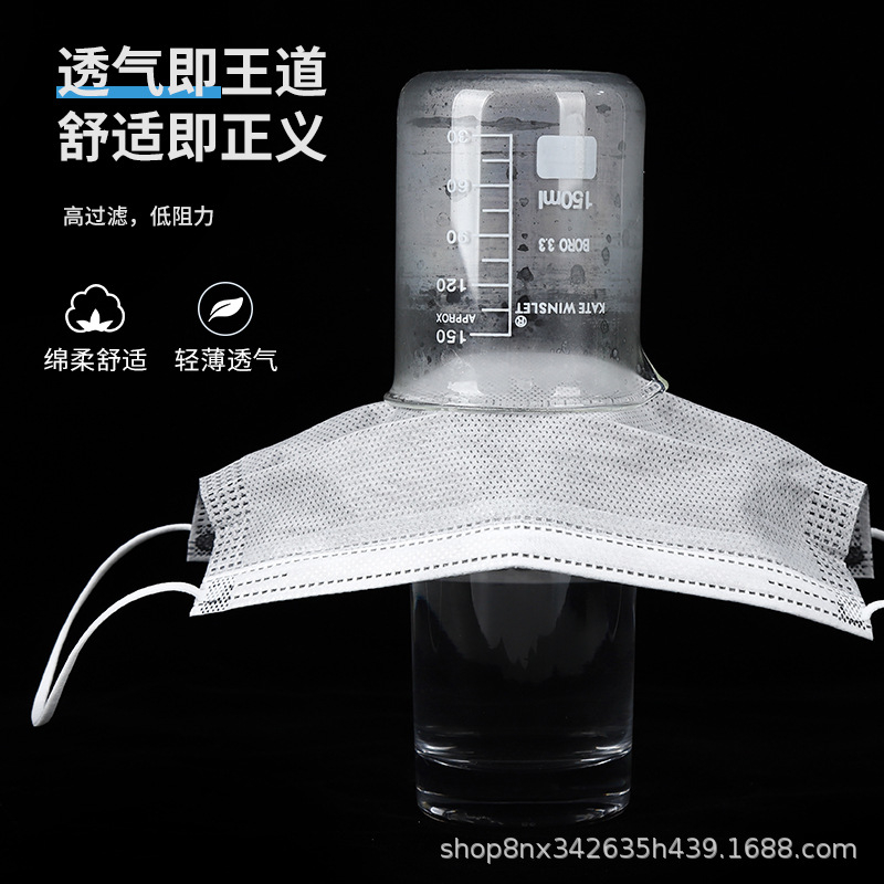 活性炭口罩一次性口罩四层加厚灰色工业防尘防异味单独立包装50个/盒高清大图